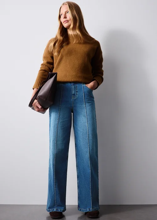 Midwash Exposed Seam Wide leg Jeans - 24/L29 Image 2