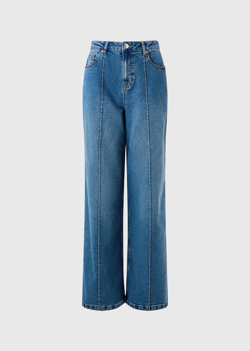 Midwash Exposed Seam Wide leg Jeans - 24/L29 Image 5