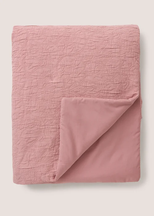 Pink Textured Bedspread Image 1