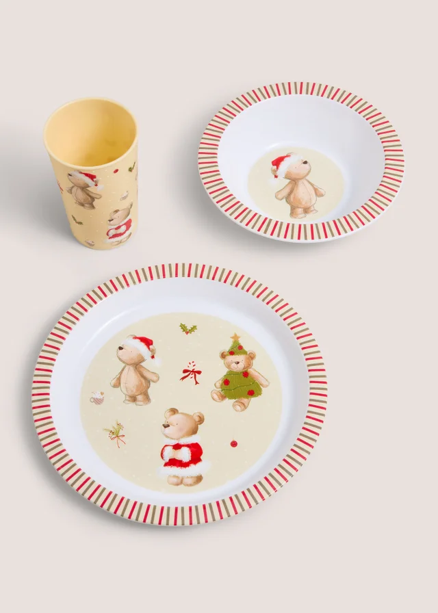 3 Pack Christmas Patch Bear Dining Set