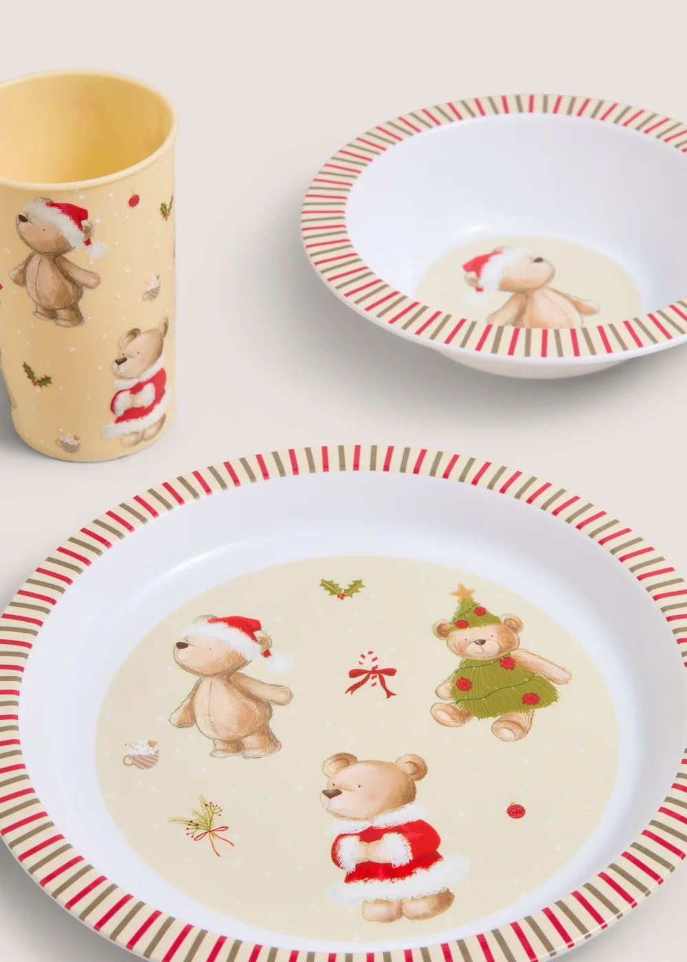3 Pack Christmas Patch Bear Dining Set Image 2