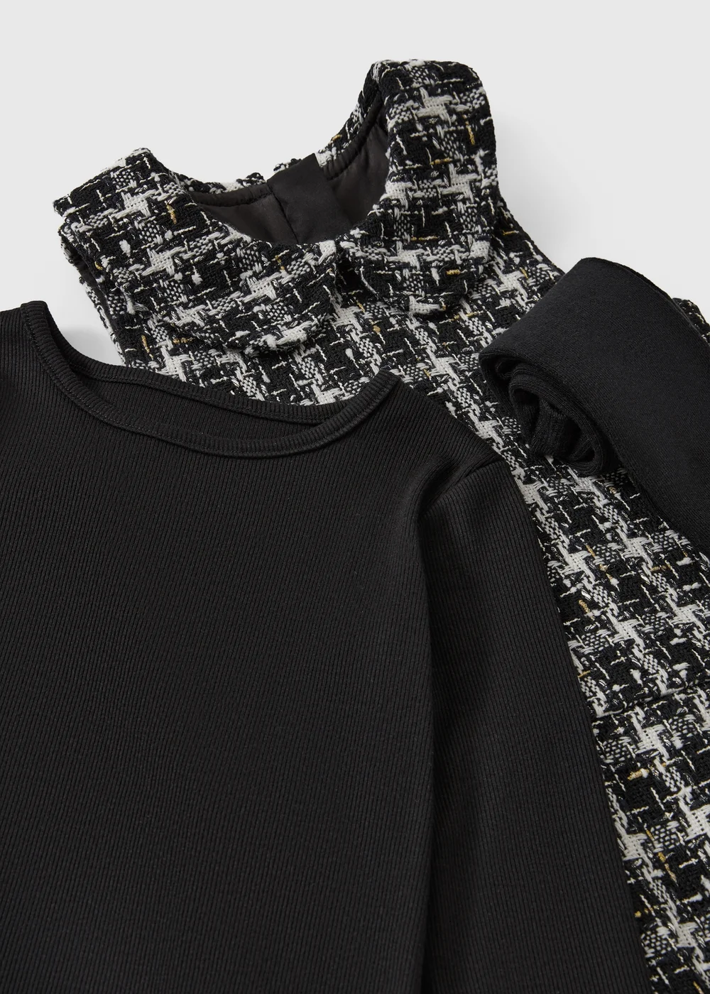 Girls Black Boucle Pinafore Set (1-8yrs) - 1-1.5 Yrs Image 2