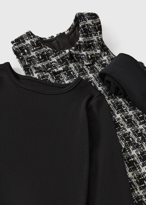 Girls Black Boucle Pinafore Set (1-8yrs) - 1-1.5 Yrs Image 2