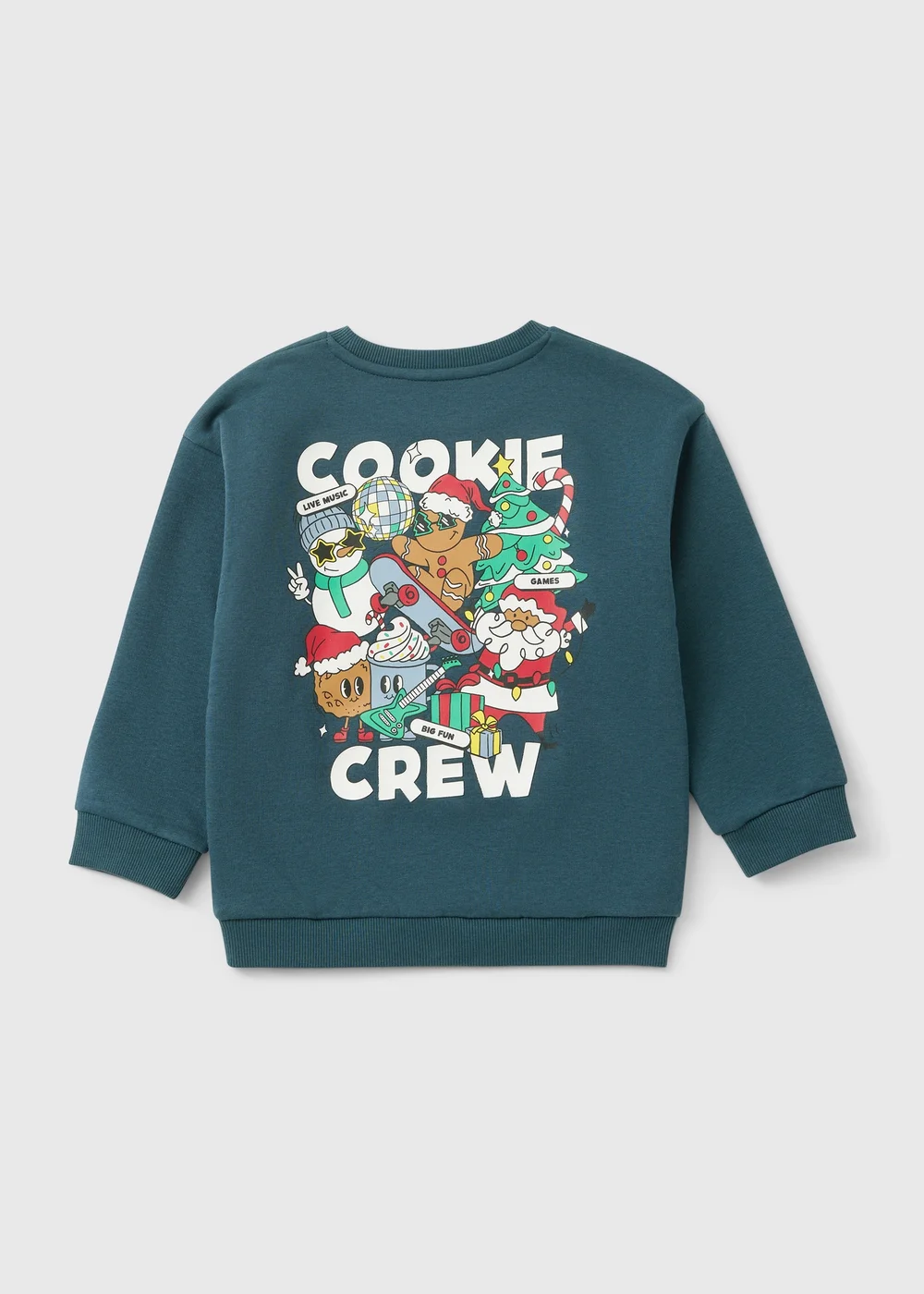 Boys Green Christmas Cookie Sweatshirt (1-7yrs) - 1-1.5 Yrs Image 2