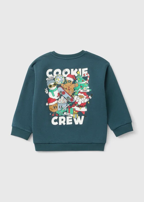 Boys Green Christmas Cookie Sweatshirt (1-7yrs) - 1-1.5 Yrs Image 2