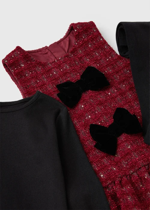 Girls Red Boucle Pinafore Set (1-8yrs) - 1-1.5 Yrs Image 3