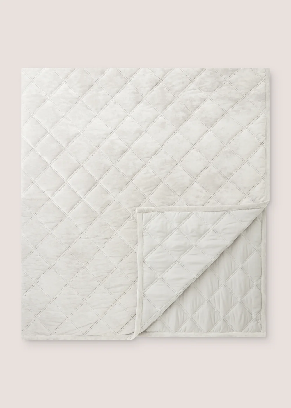 Grey Washed Velvet Bedspread Image 1