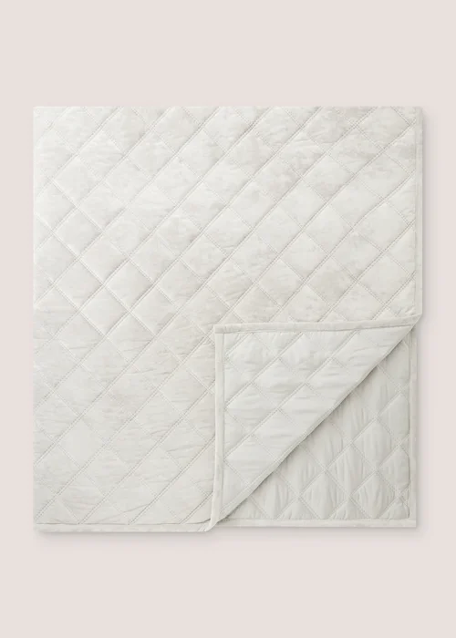 Grey Washed Velvet Bedspread Image 1