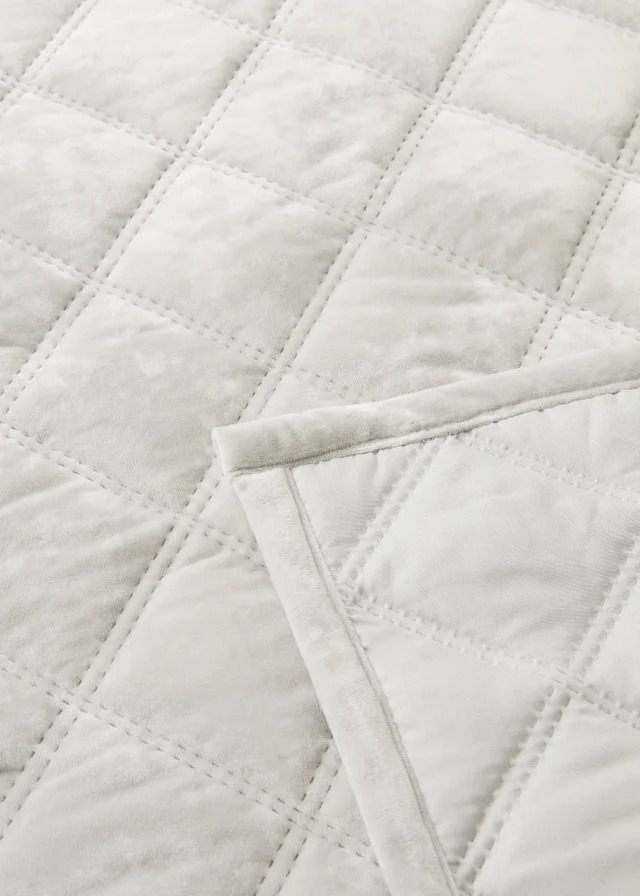 Grey Washed Velvet Bedspread