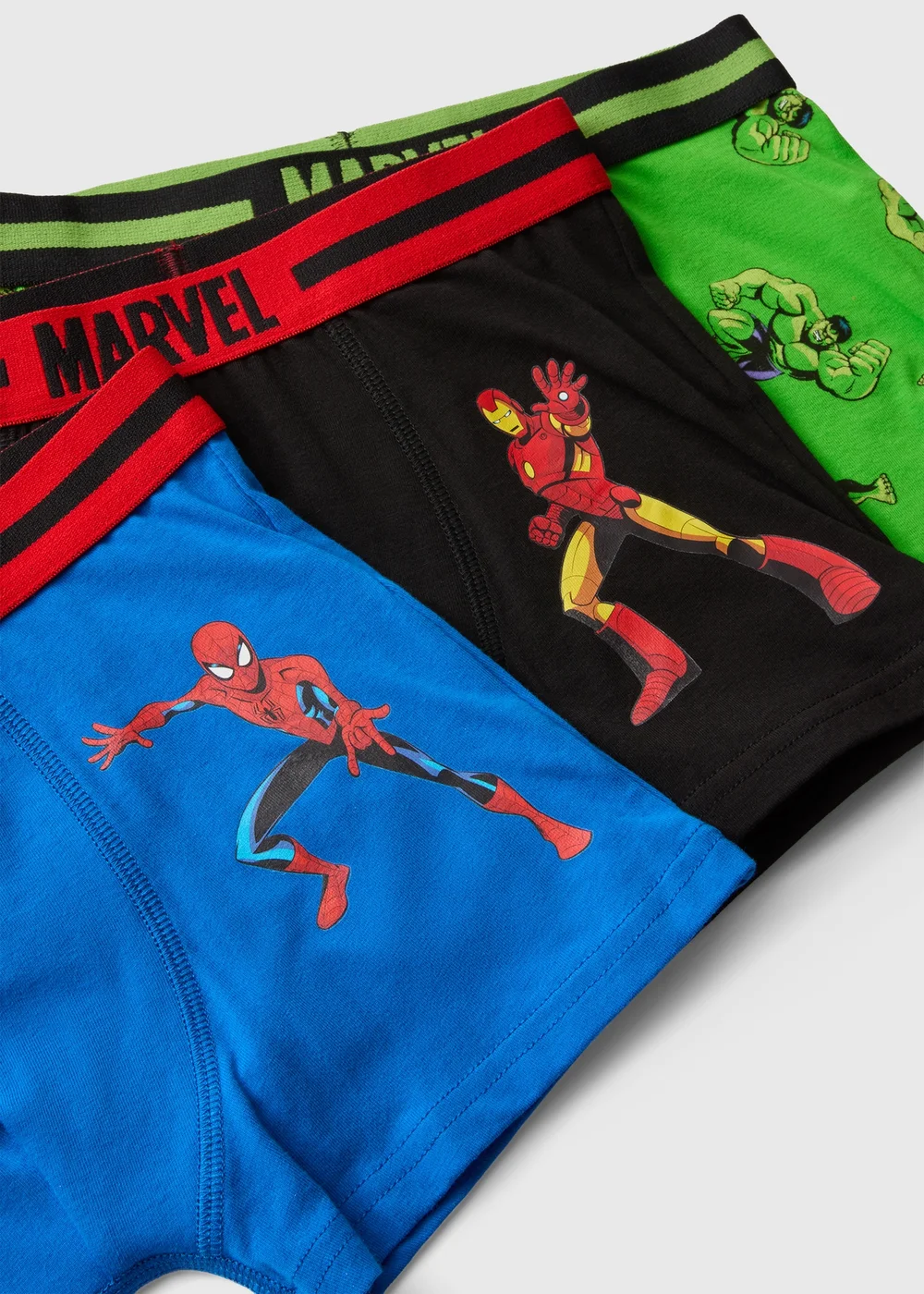 3 Pack Boys Marvel Multicoloured Trunks (4-13 yrs) - 4-5 Yrs Image 2