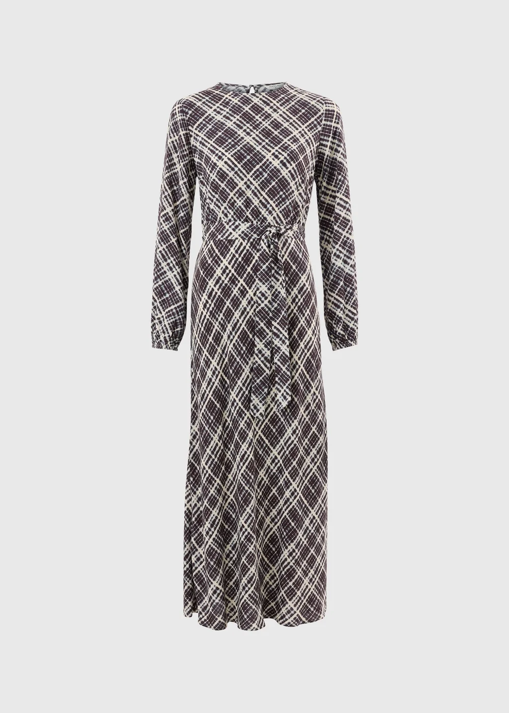 Black Checked Lace Trim Dress - 8 Image 2