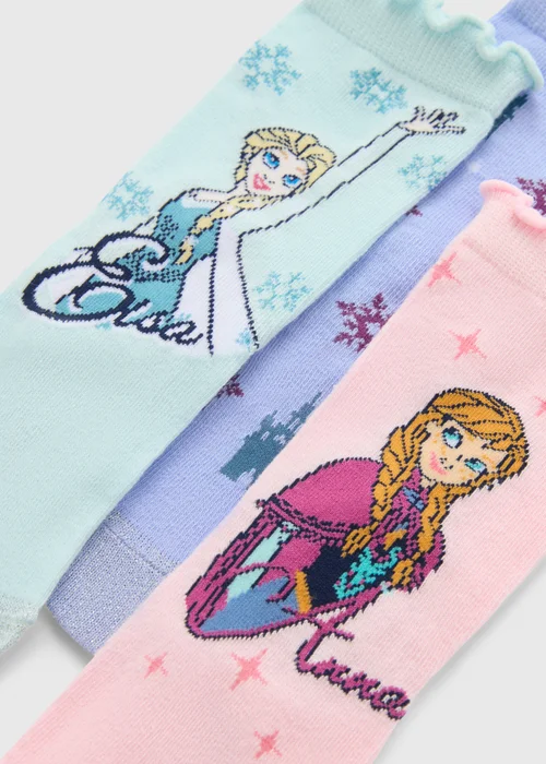Disney 3 Pack Girls Pink Frozen Socks (Younger 3-12) - 3-5.5 Image 2