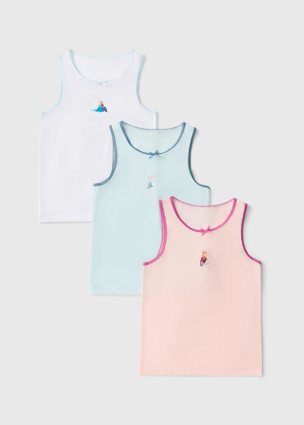 Disney 3 Pack Frozen Multicoloured Vests (1-7 yrs) - 1-1.5 Yrs Image 1