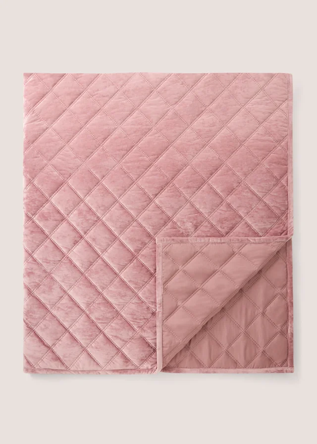 Pink Washed Velvet Bedspread