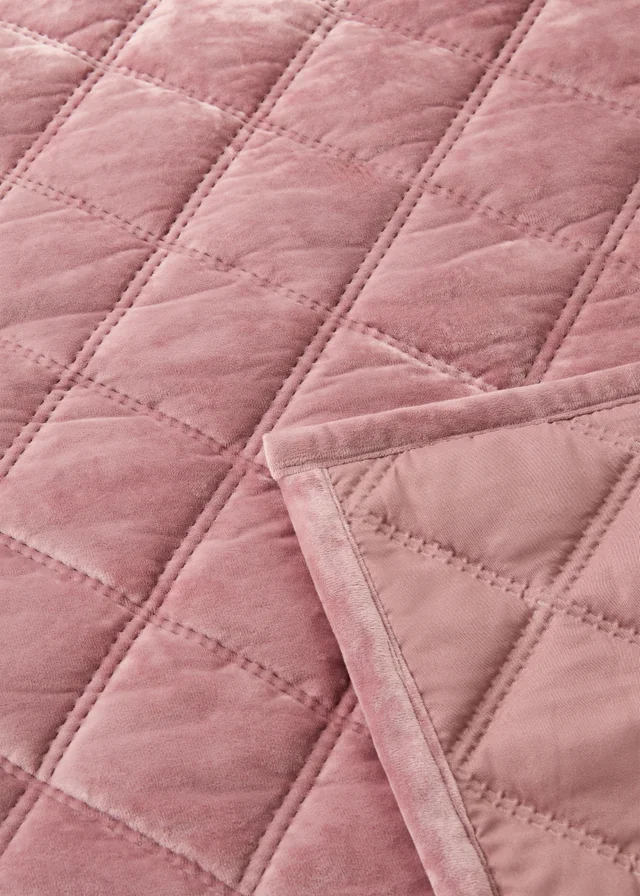 Pink Washed Velvet Bedspread