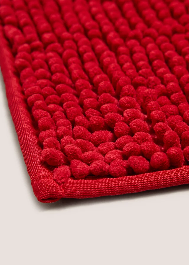 Red Chenille Bath Mat