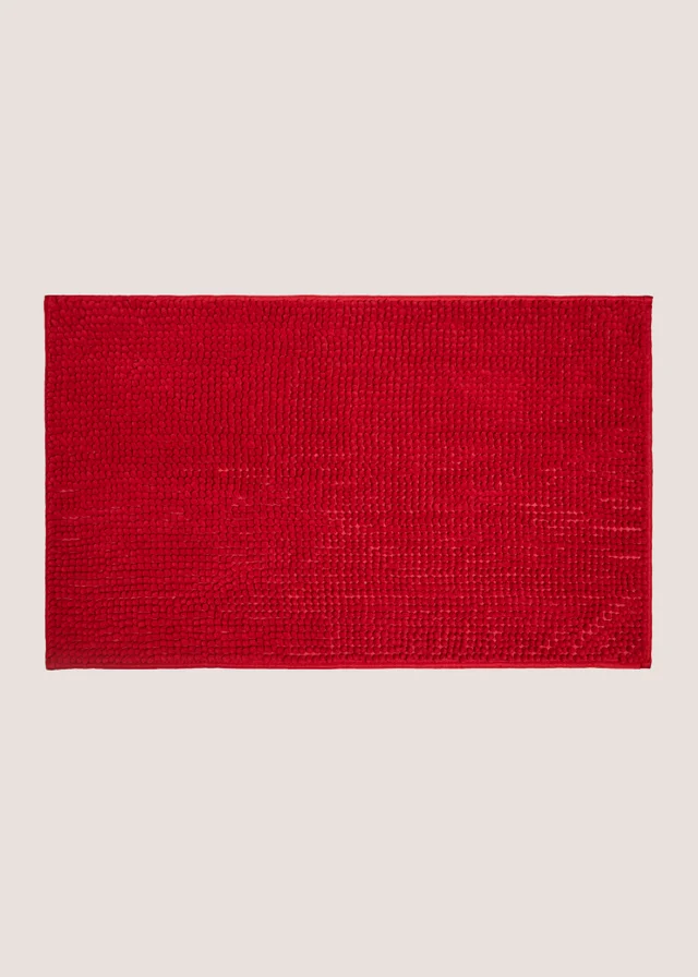 Red Chenille Bath Mat