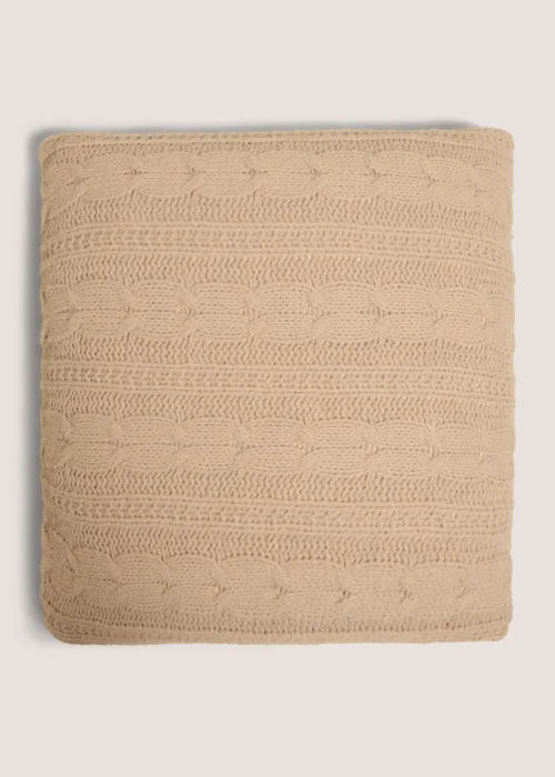 Natural Chunky Knit Cushion Image 1