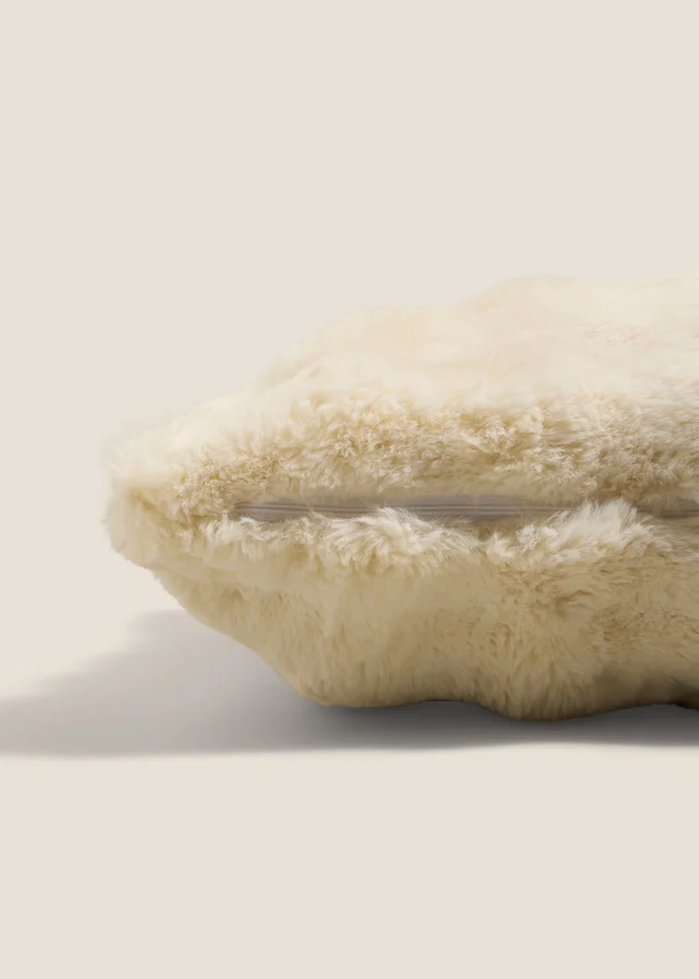 Cream Bubble Faux Fur Cushion
