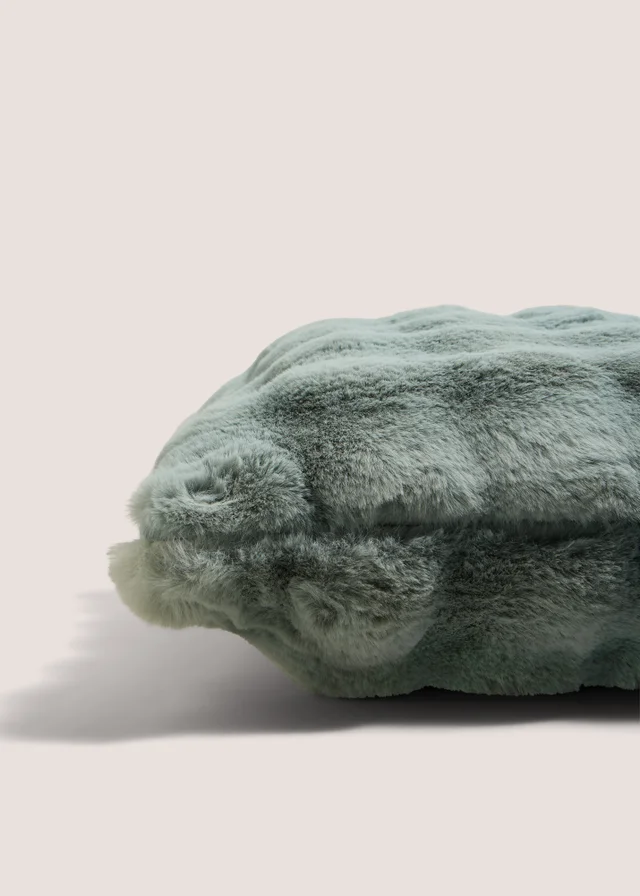 Blue Bubble Faux Fur Cushion