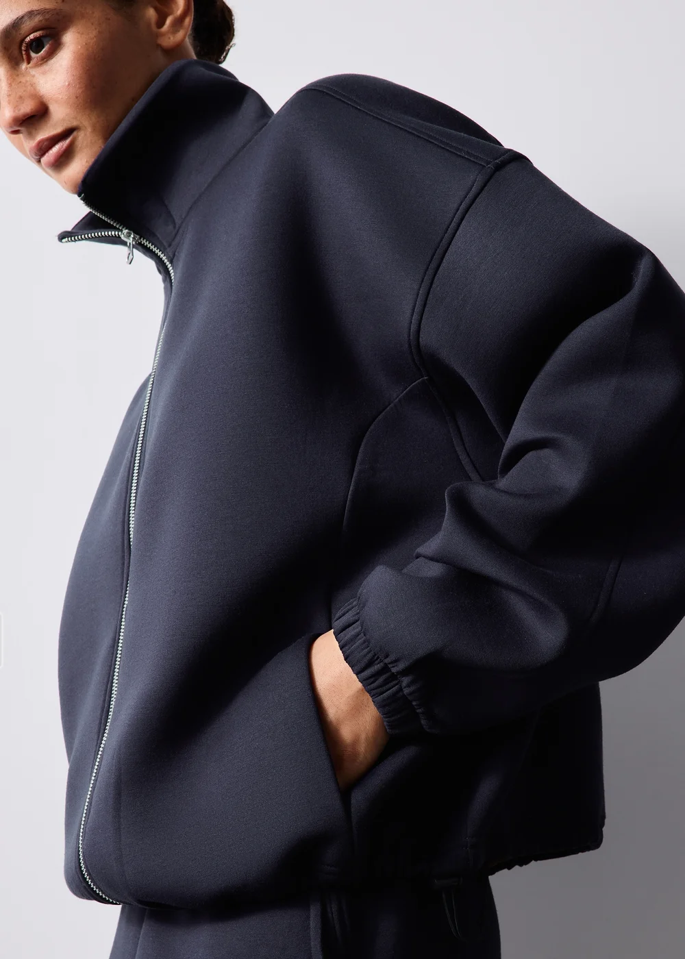 Navy Scuba Bungee Hem Jacket - S Image 3