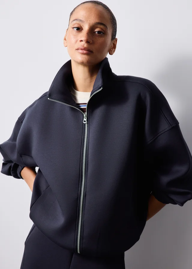 Navy Scuba Bungee Hem Jacket