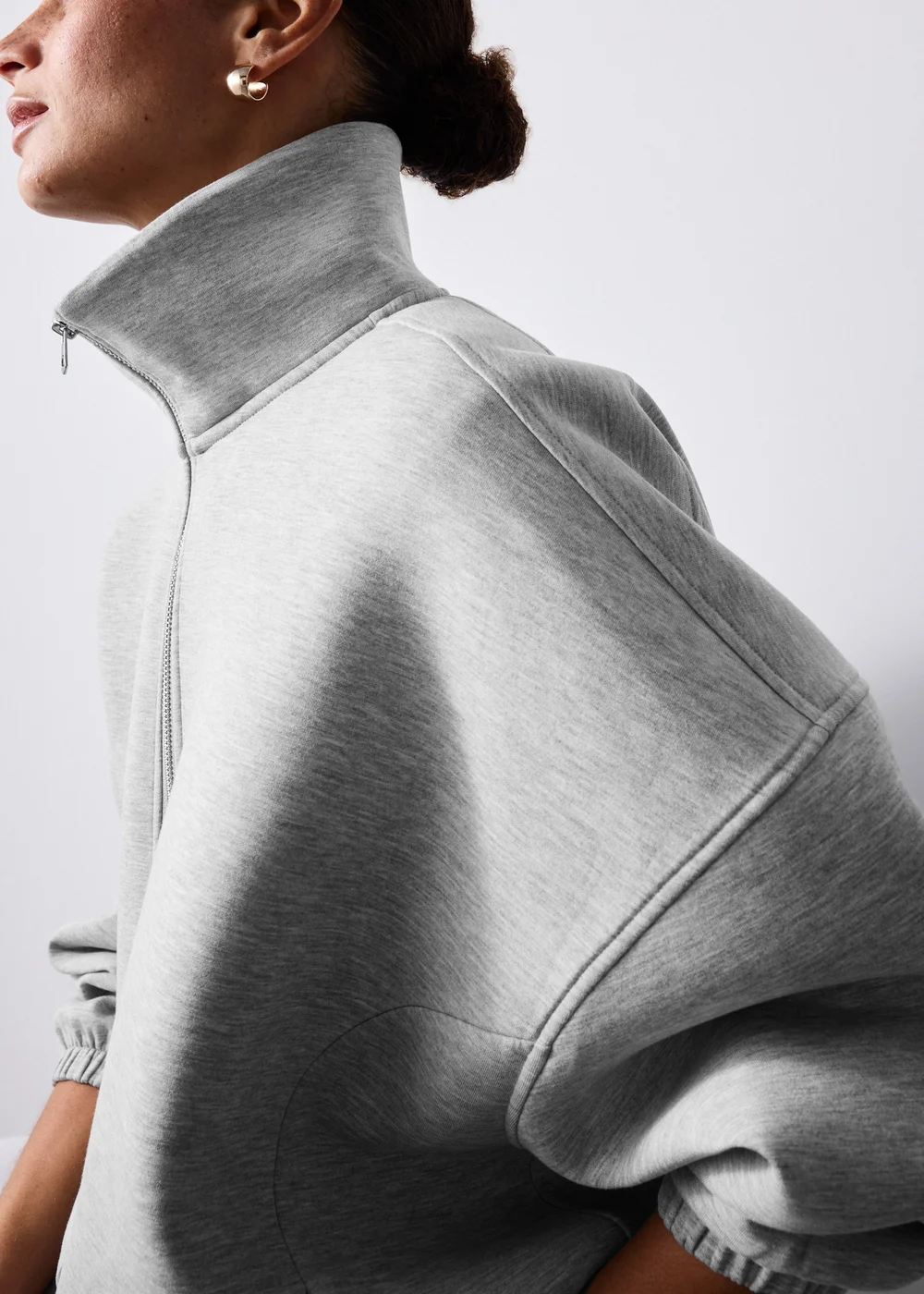 Grey Scuba Bungee Hem Jacket - M Image 3