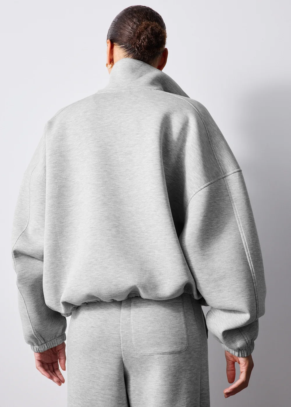 Grey Scuba Bungee Hem Jacket - M Image 2