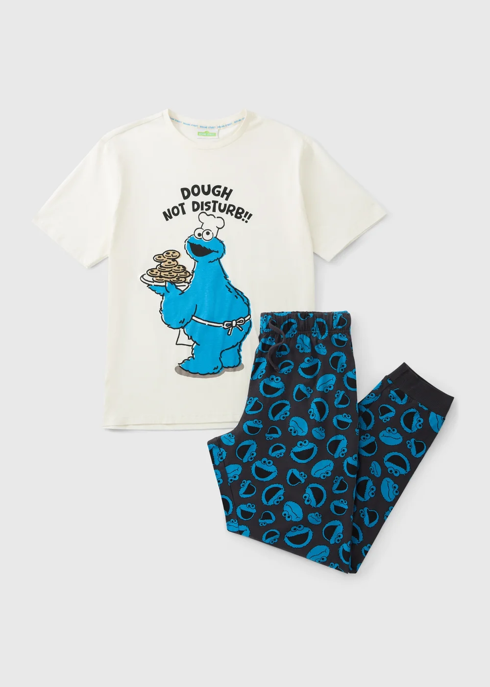 Blue Cookie Monster Long Pyjama Set - XS Image 4