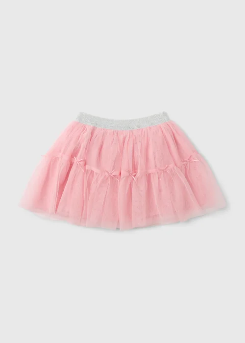 Girls Pink Bow Tutu Skirt (1-8 yrs) - 1 to 1 half years Image 1