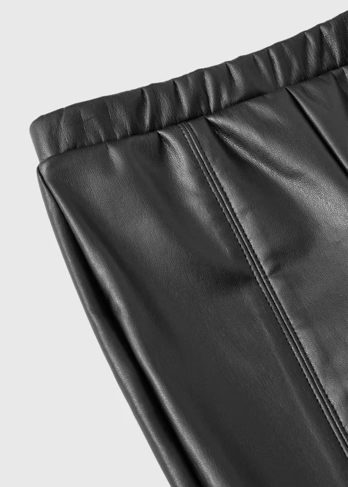 Girls' Black PU Leggings - 1-1.5 Yrs Image 2