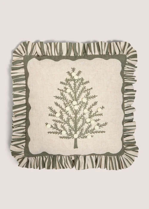 Tree Frilled Edge Cushion Image 1