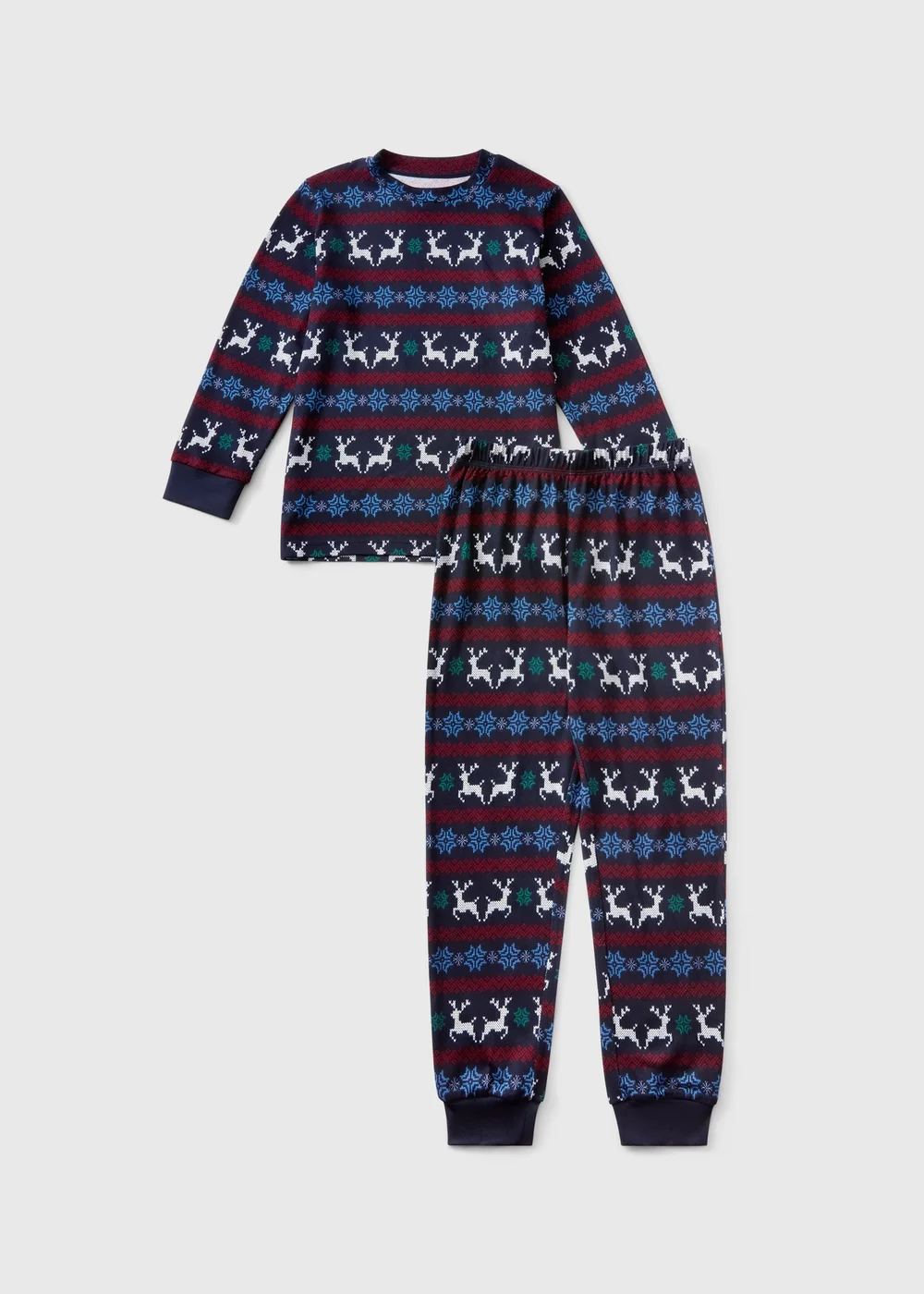 Boys Navy Fairisle Matching Family Pyjamas (1-13 yrs) - 1 to 1 half years Image 1