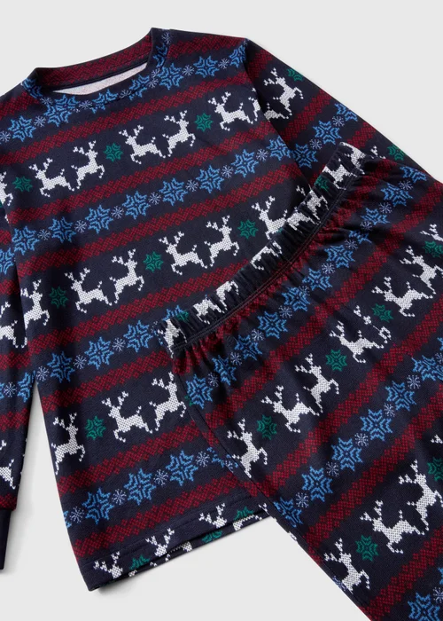 Boys Navy Fairisle Matching Family Pyjamas (1-13 yrs) - 1 to 1 half years Image 2
