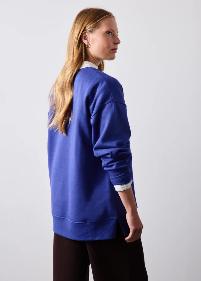 Cobalt Blue Longline Sweatshirt