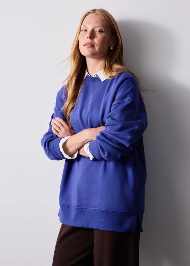 Cobalt Blue Longline Sweatshirt
