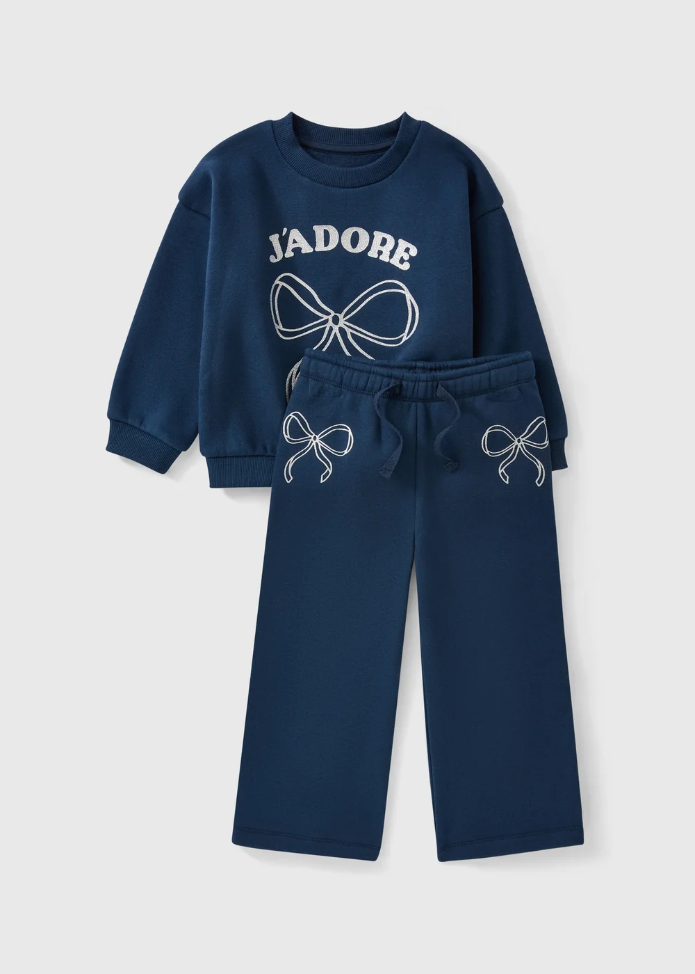 Girls' Navy J'adore Sweat Jog Set (1-8 Yrs) - 1-1.5 Yrs Image 1