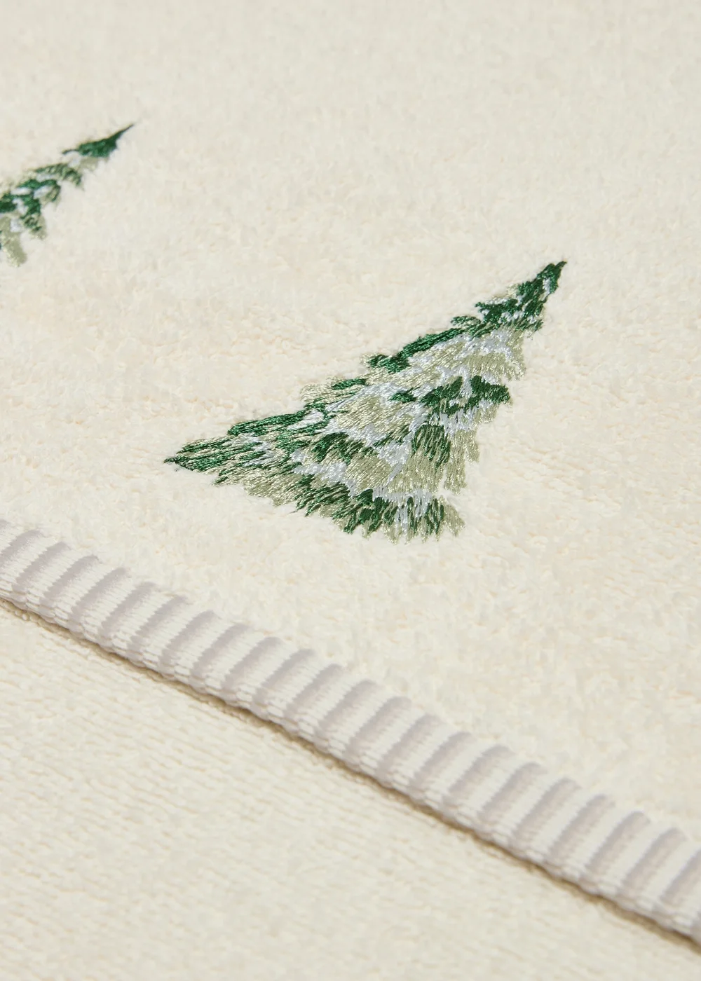 Cream Christmas Tree Towel - Hand Towel Image 3