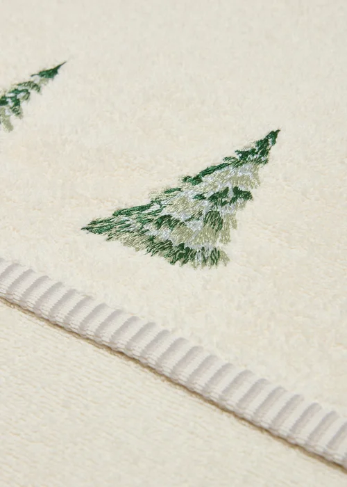 Cream Christmas Tree Towel - Hand Towel Image 3