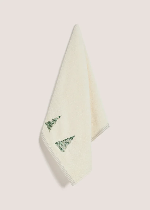 Cream Christmas Tree Towel
