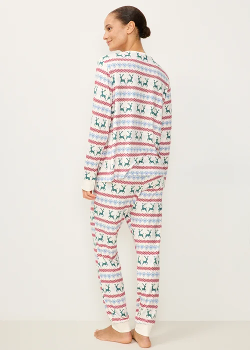 Cream Reindeer Fairisle Matching Family Christmas Pyjamas - XS Image 2