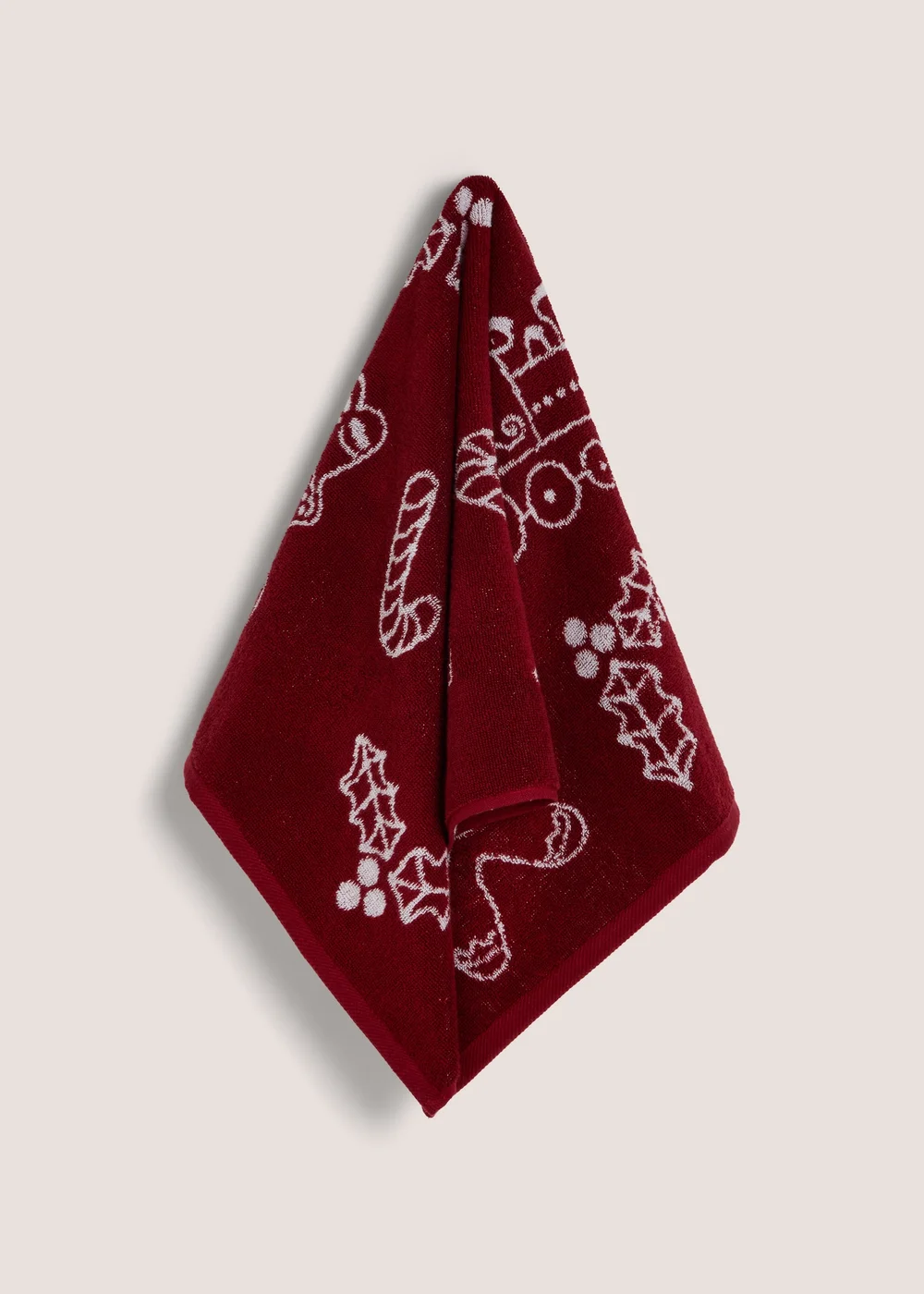 Red Gingerbread Jacquard Towel - Hand Towel Image 1