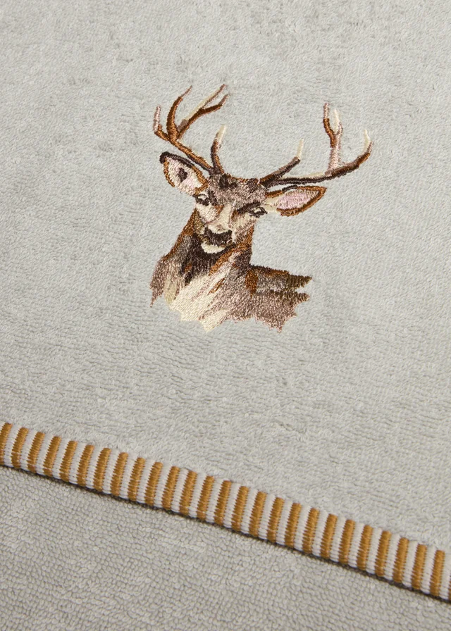 Grey Stag Hand Towel