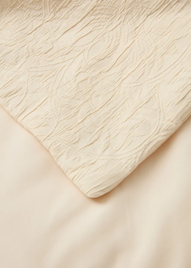 Cream Textured Washed Bedspread