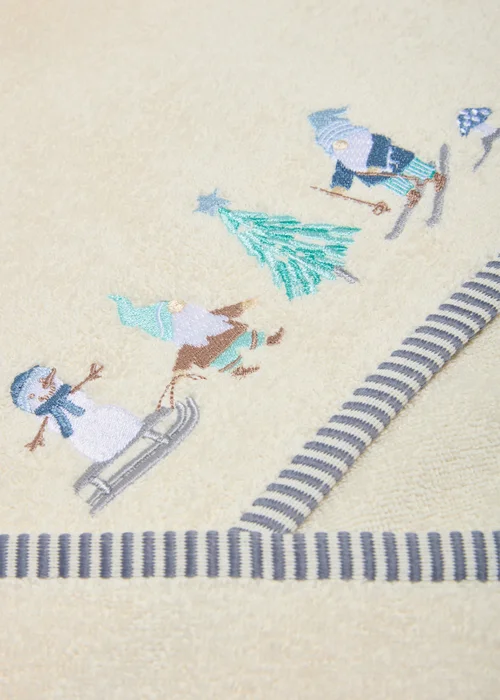 Grey Bordered Gonk Embroidered Hand Towel - Hand Towel Image 3