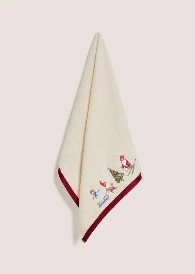 Cream Gonk Embroidered Hand Towel
