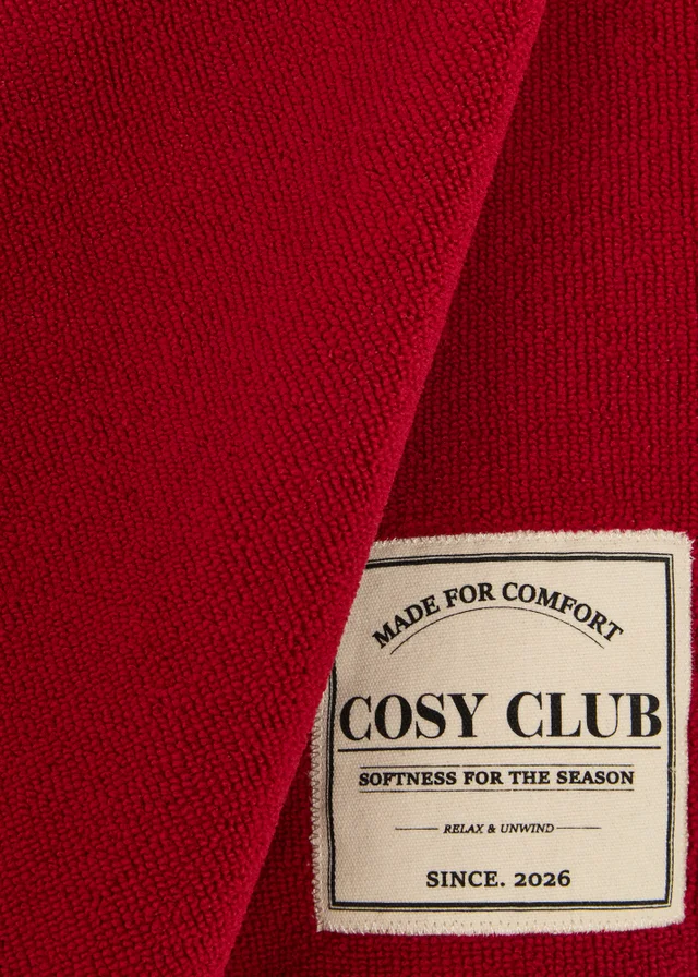 Red Printed Label Hand Towel