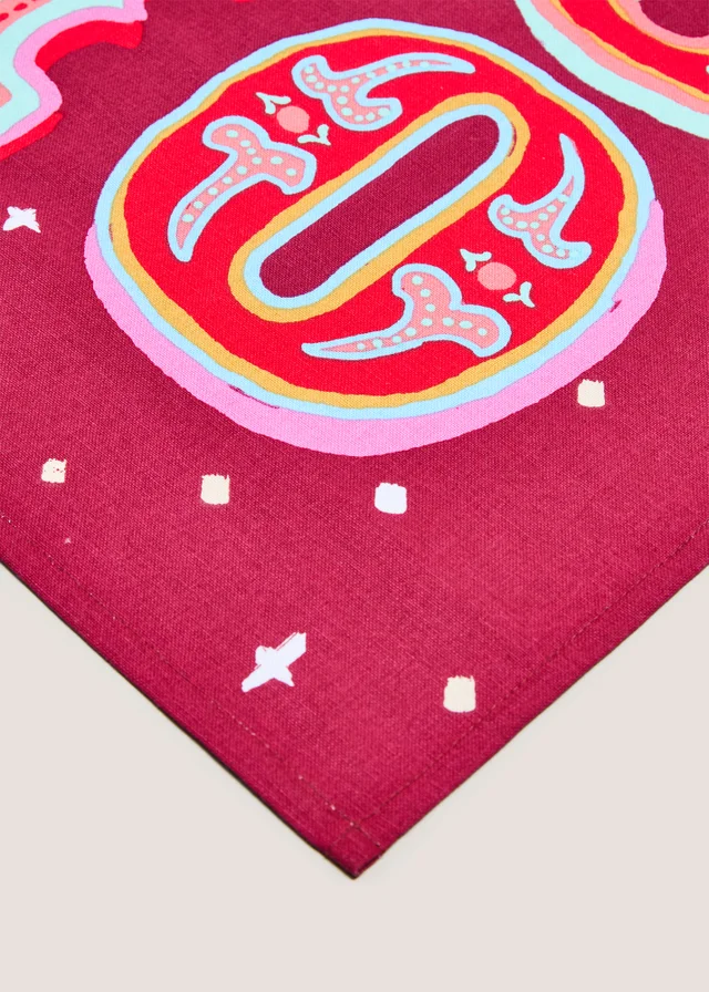 Red Ho Ho Ho Christmas Tea Towel
