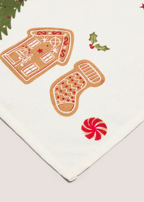 Beige Gingerbread Tea Towel Image 2