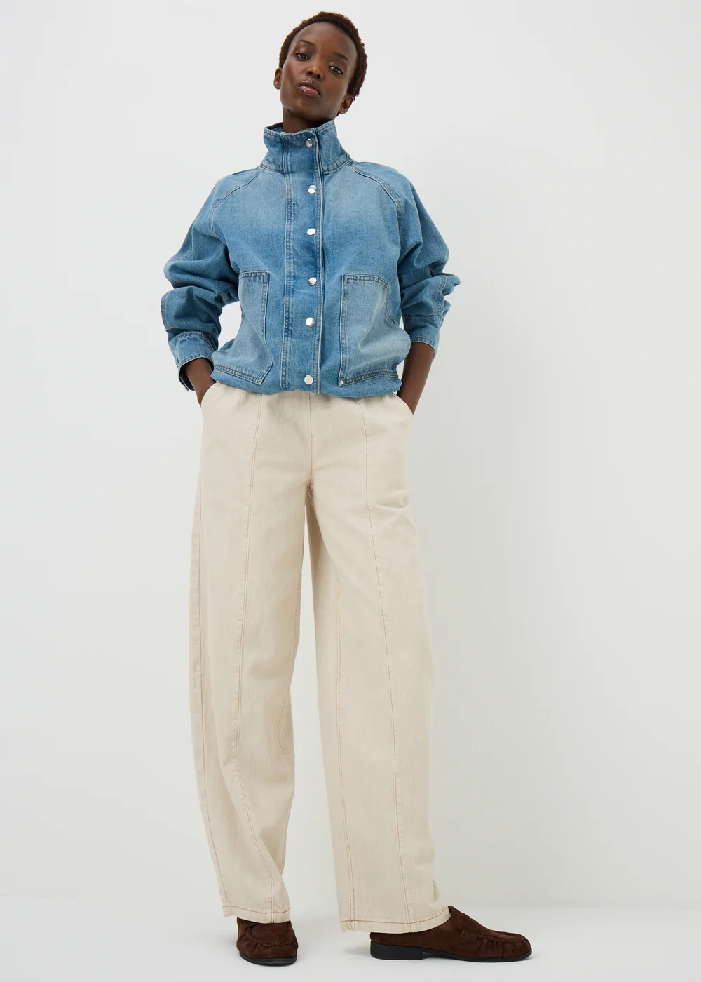 Ecru Denim Jogger Jeans - 22 Image 1